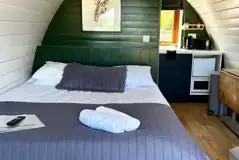 Deluxe glamping pod interior Deluxe glamping pod interior