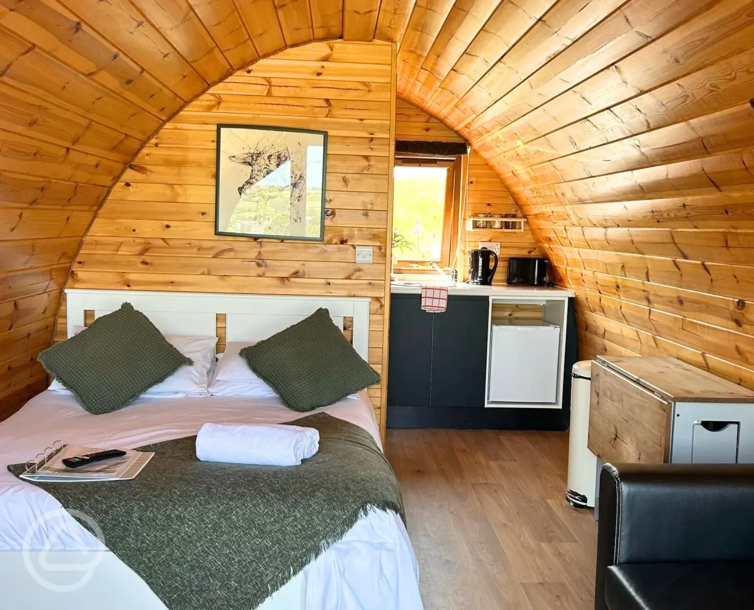 Premium glamping pod interior