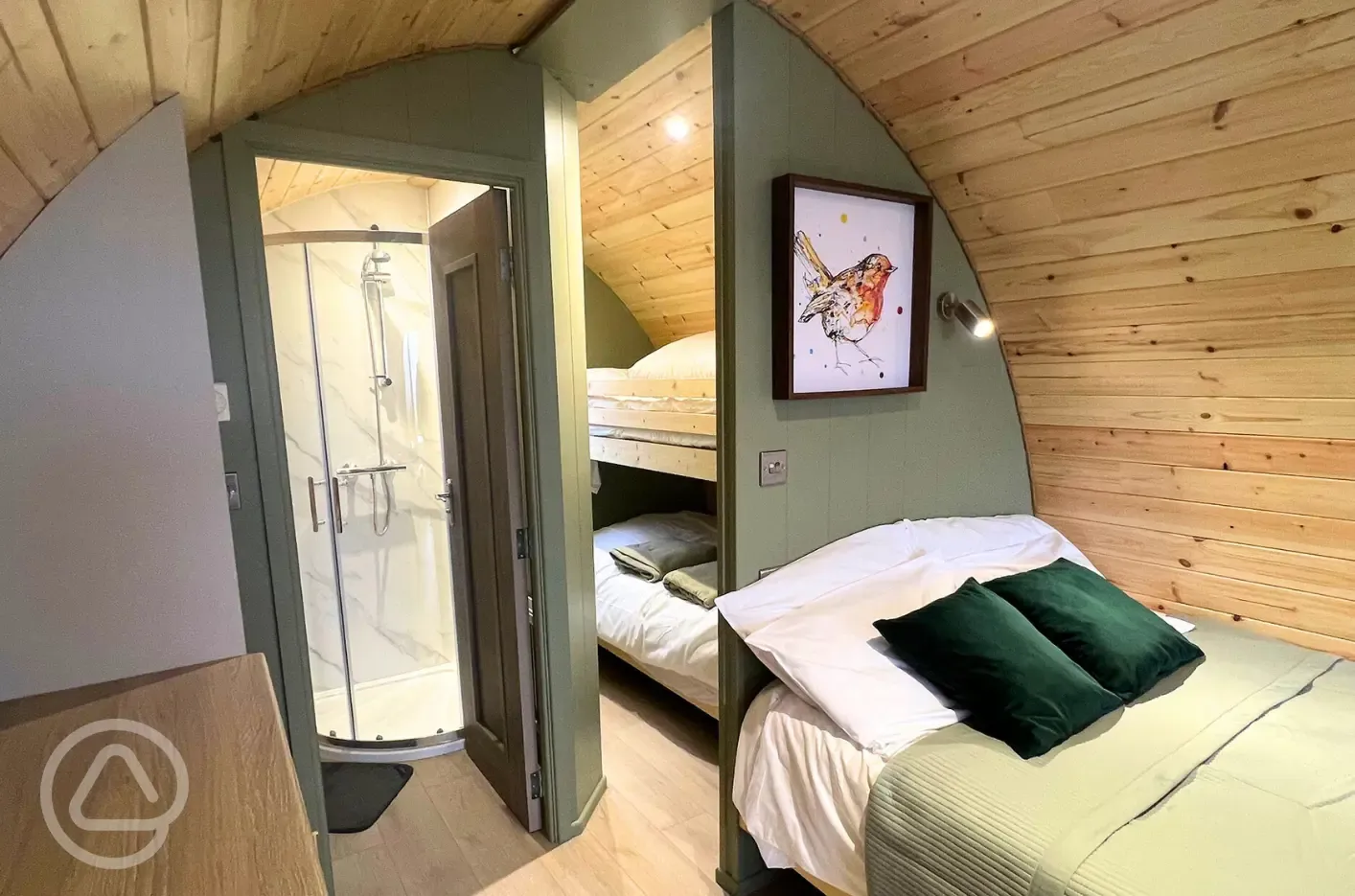 XL glamping pod interior
