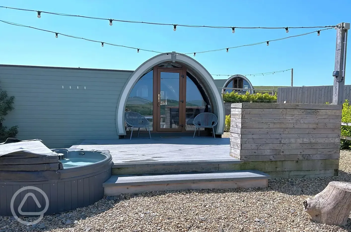 Glamping pods with hot tubs