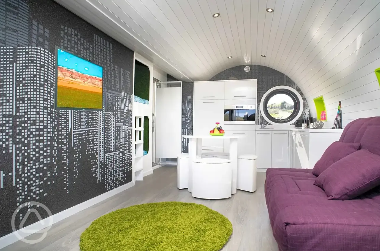 Madonna glamping pod interior