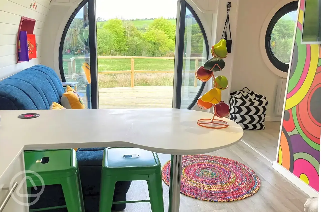 Beatles glamping pod kitchen