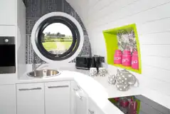 Madonna glamping pod kitchen