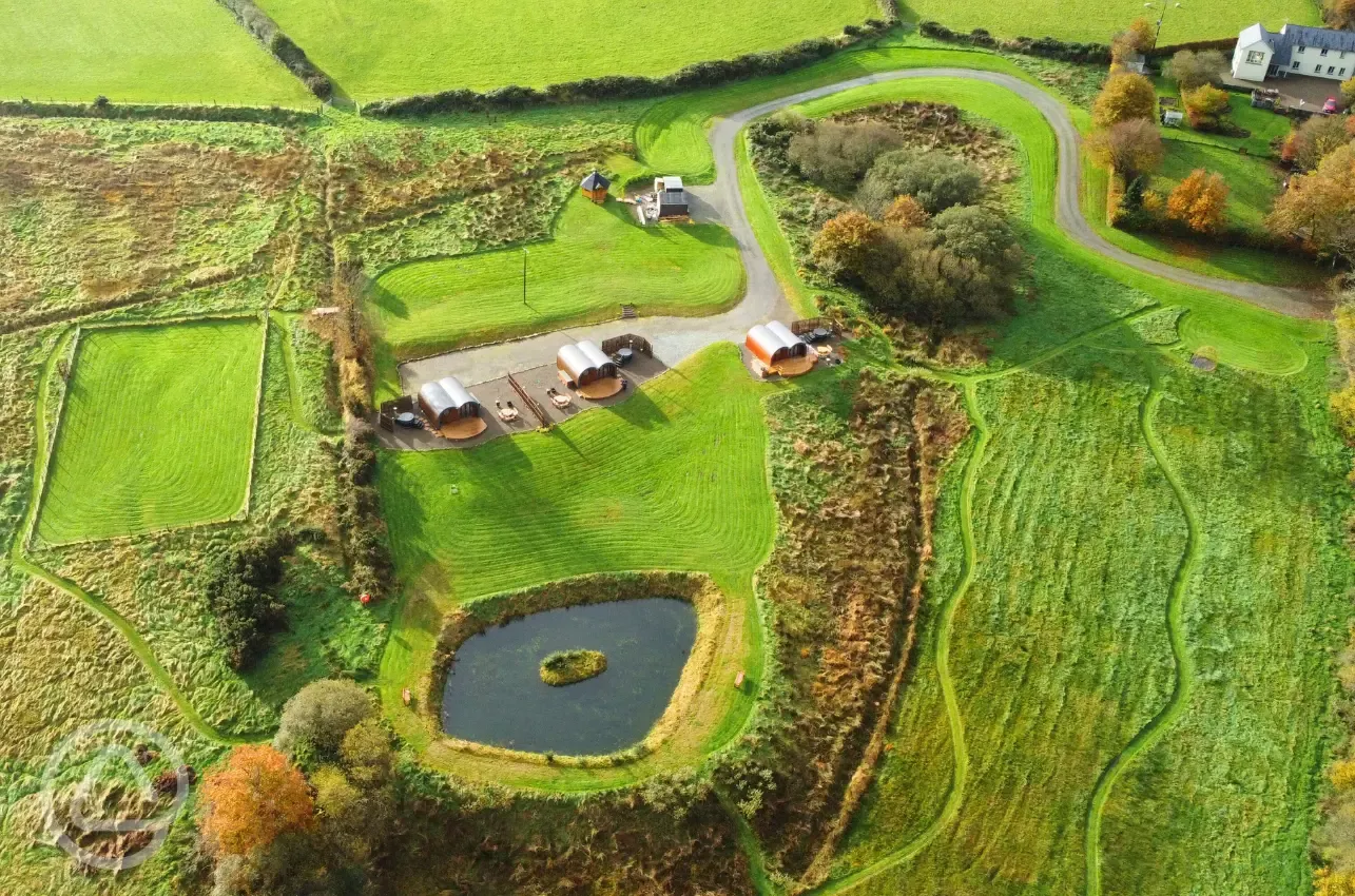 Bird's eye view of the site