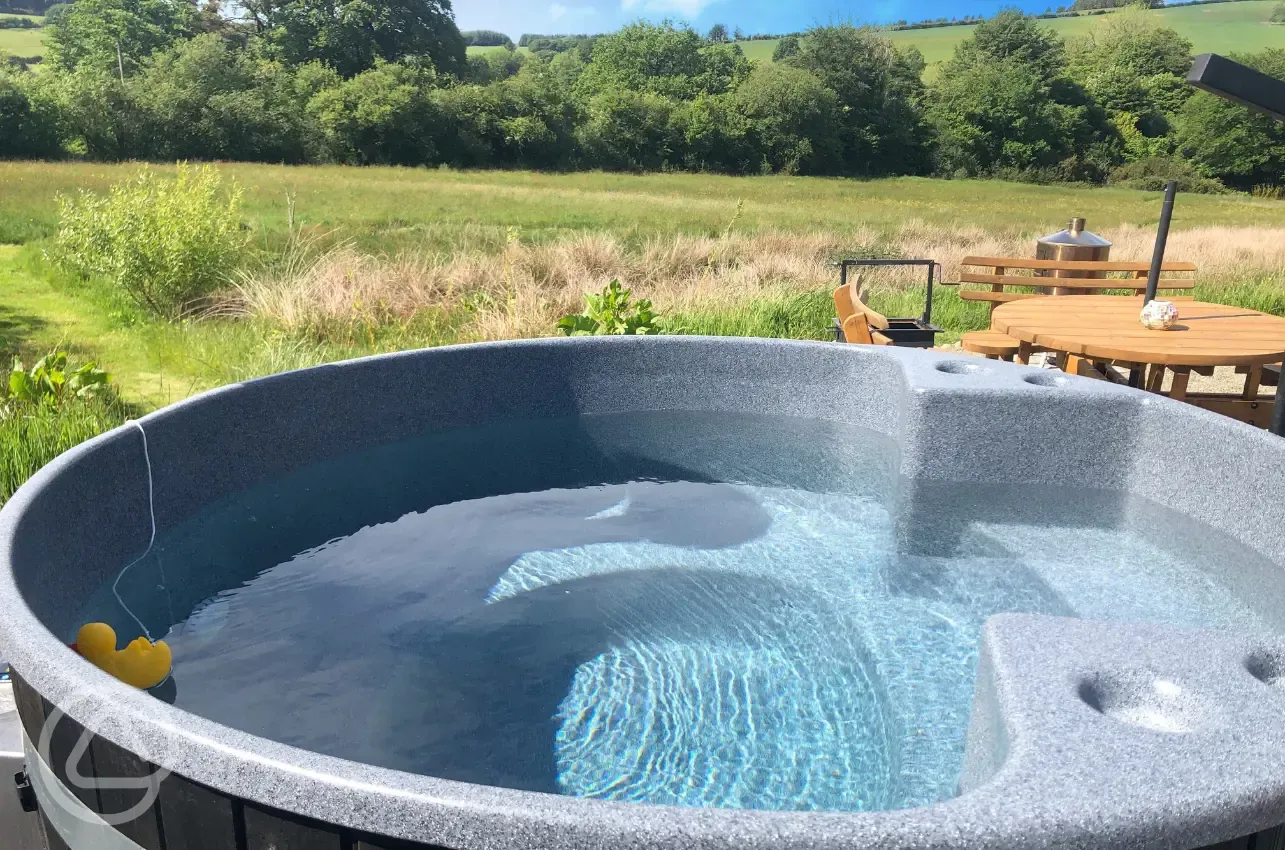 Optional wood-fired hot tubs