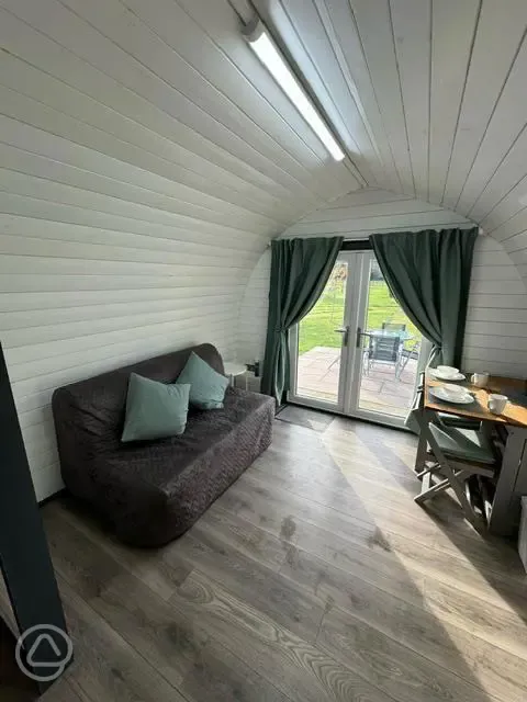 Ensuite glamping pod interior