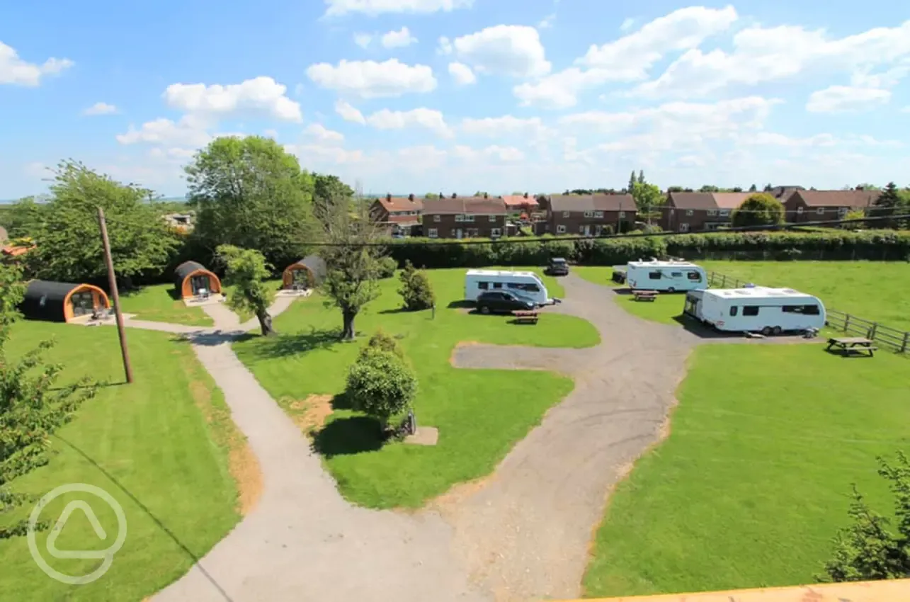 Aerial of the site and CAMC hardstanding pitches