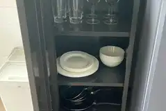 Ensuite glamping pod kitchen cupboards