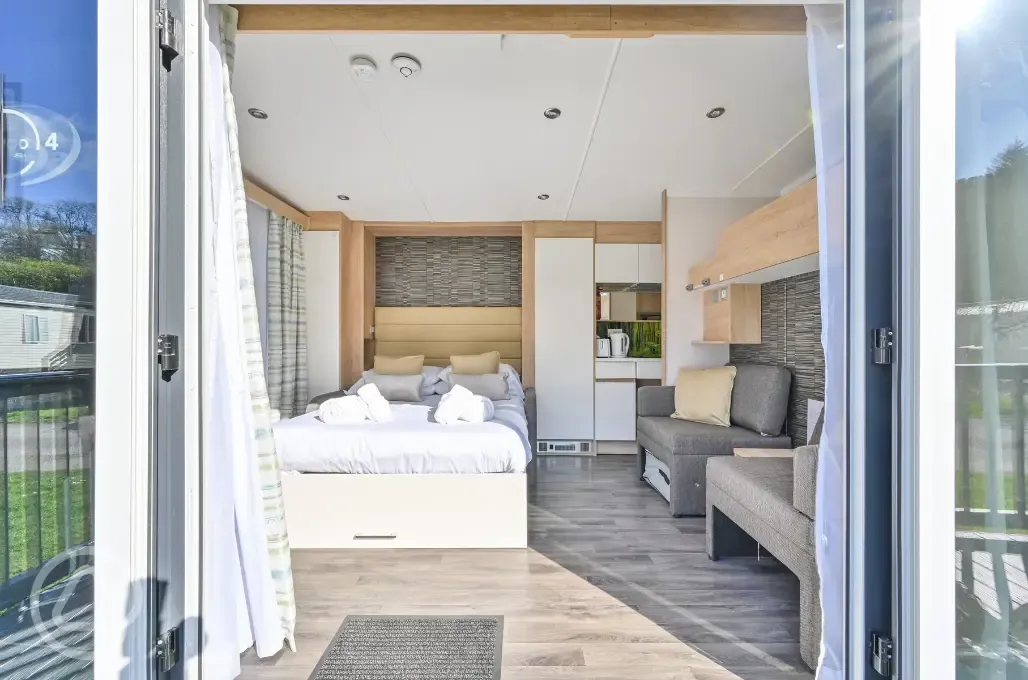 Ensuite glamping pod interior