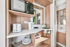 Ensuite glamping pod kitchenette