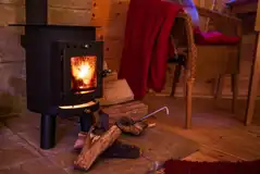 Log burner in the Ensuite Cabin of Hearts (complimentary bag provided)