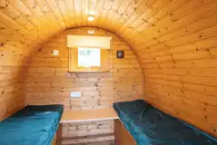 Chuckleberry camping pod interior at Ty Grug Pods Chuckleberry camping pod interior at Ty Grug Pods