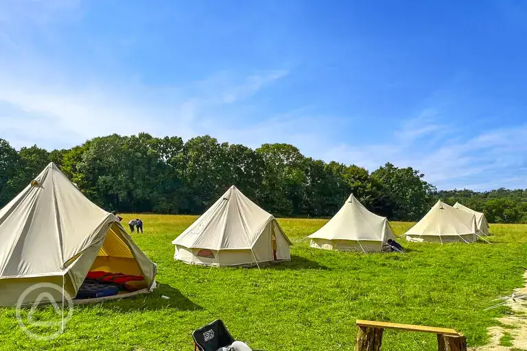 Unfurnished bell tents