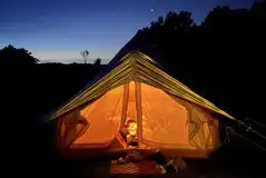 Bell tent at night