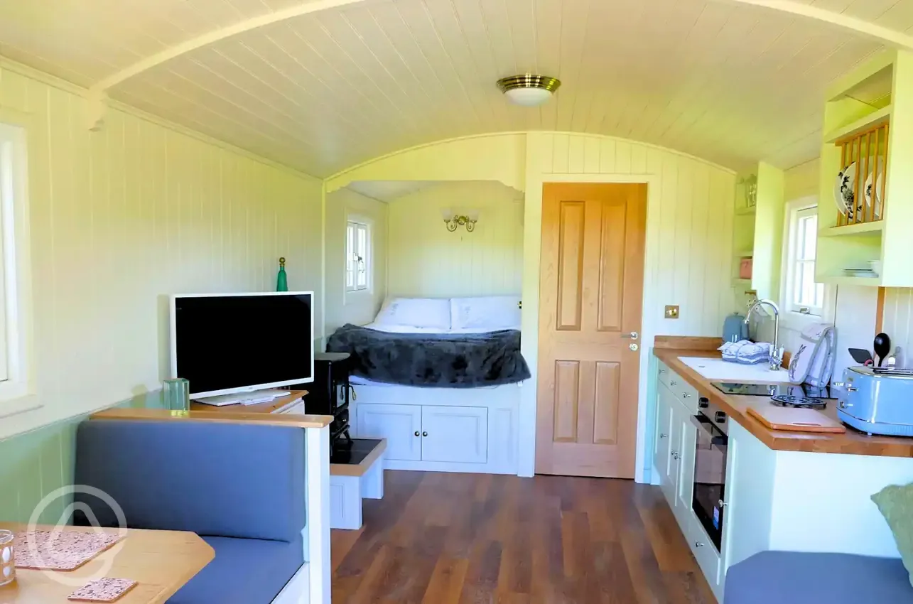 Swallows shepherd's hut interior