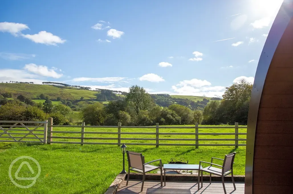 View from the ensuite glamping pods