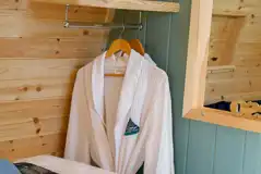 Robes provided in the glamping pods