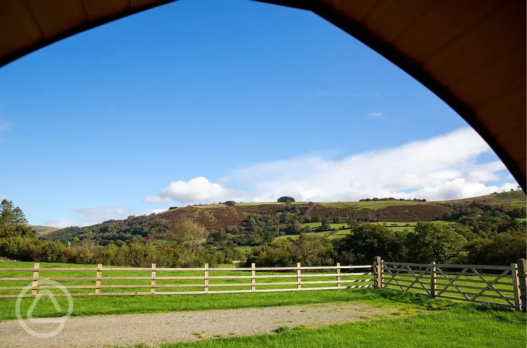 View from the ensuite glamping pods