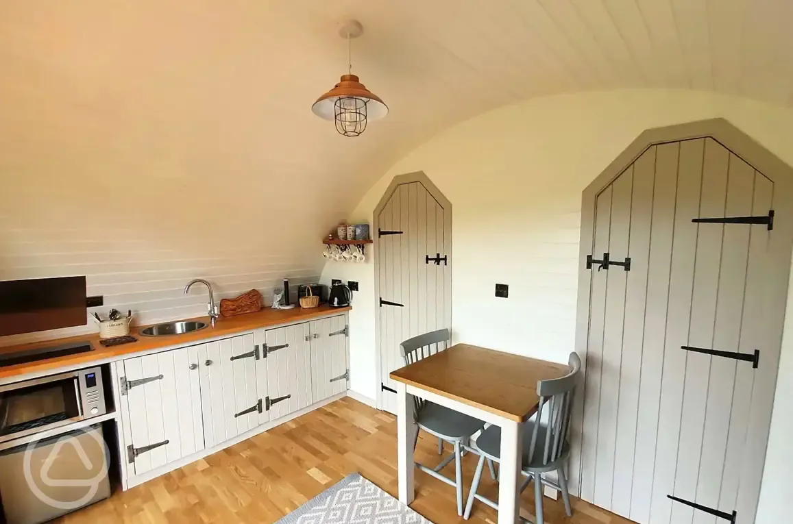 Towy glamping pod interior