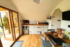 Towy glamping pod kitchen