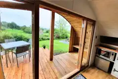 Towy glamping pod private decking