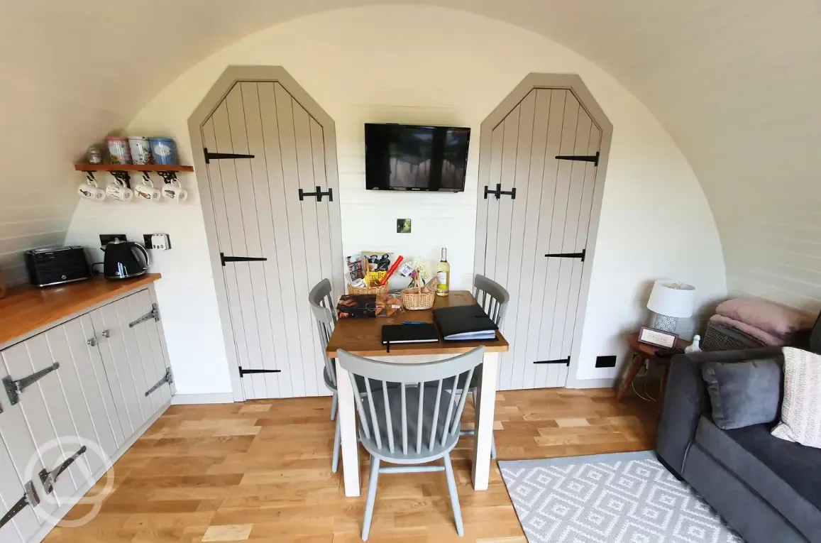 Towy glamping pod interior