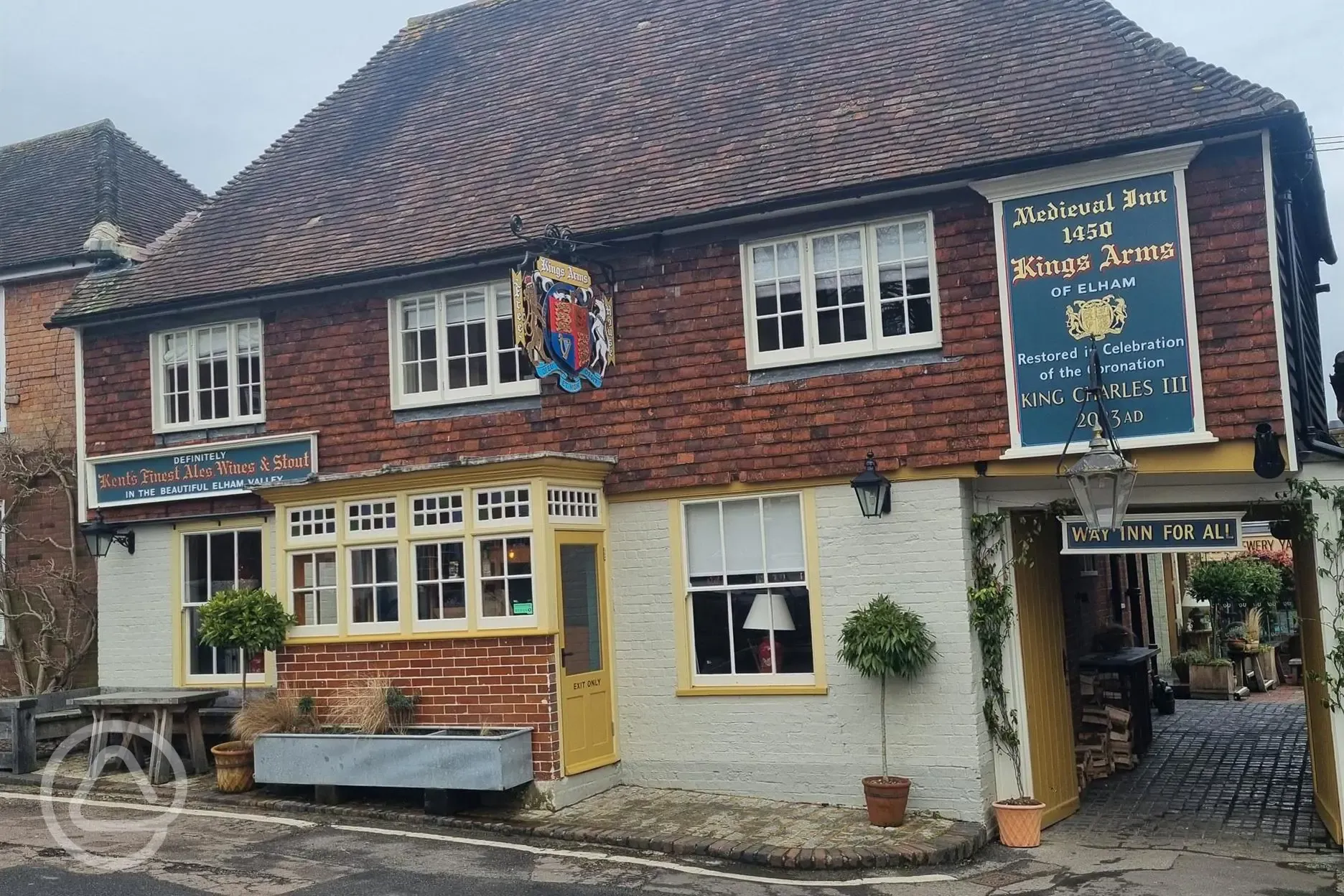 The Kings Arms pub - five minute drive away