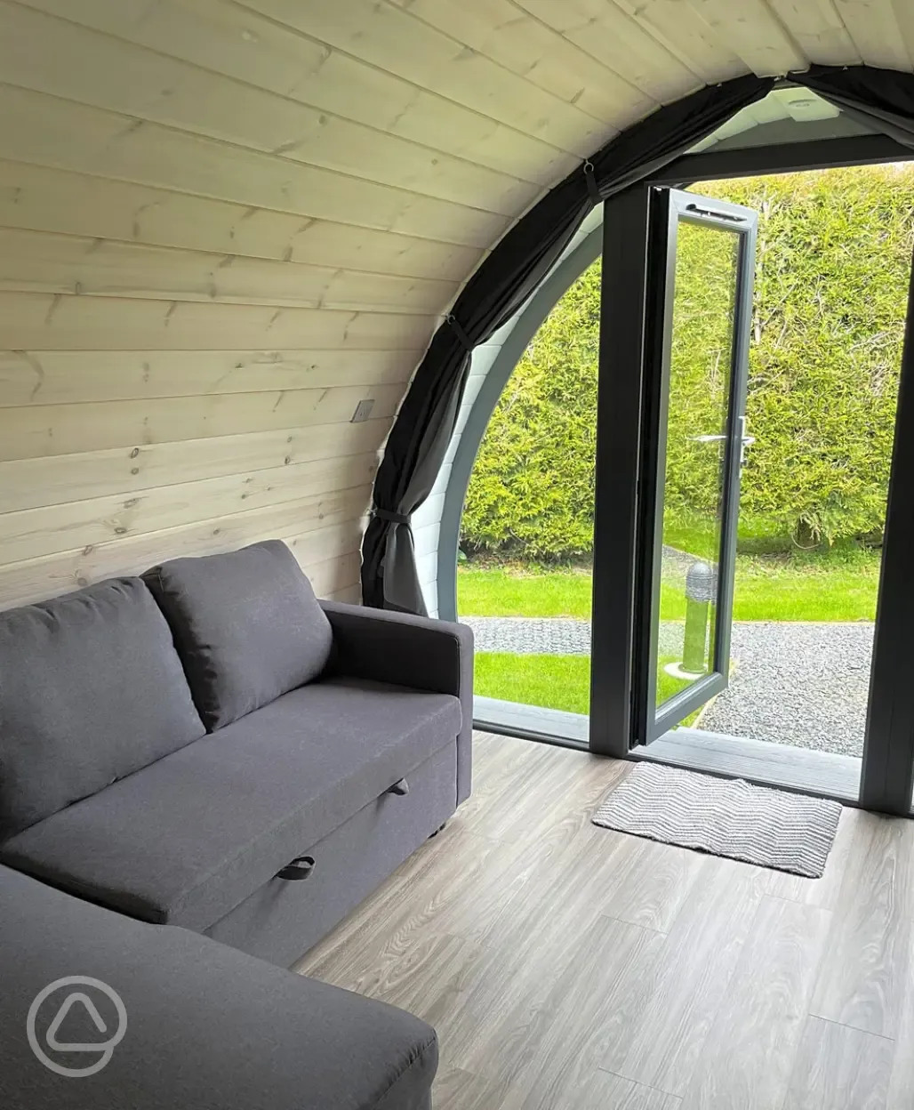 Ensuite glamping pod interior