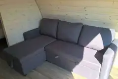 Ensuite glamping pod double sofa bed