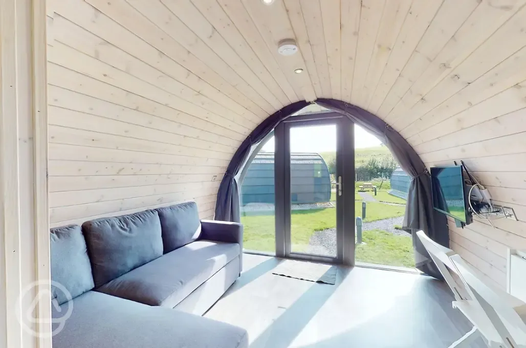 Ensuite glamping pod interior