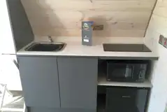 Ensuite glamping pod fully equipped kitchenette