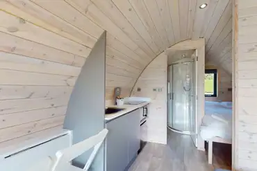 Ensuite glamping pod interior (3m x 6m)