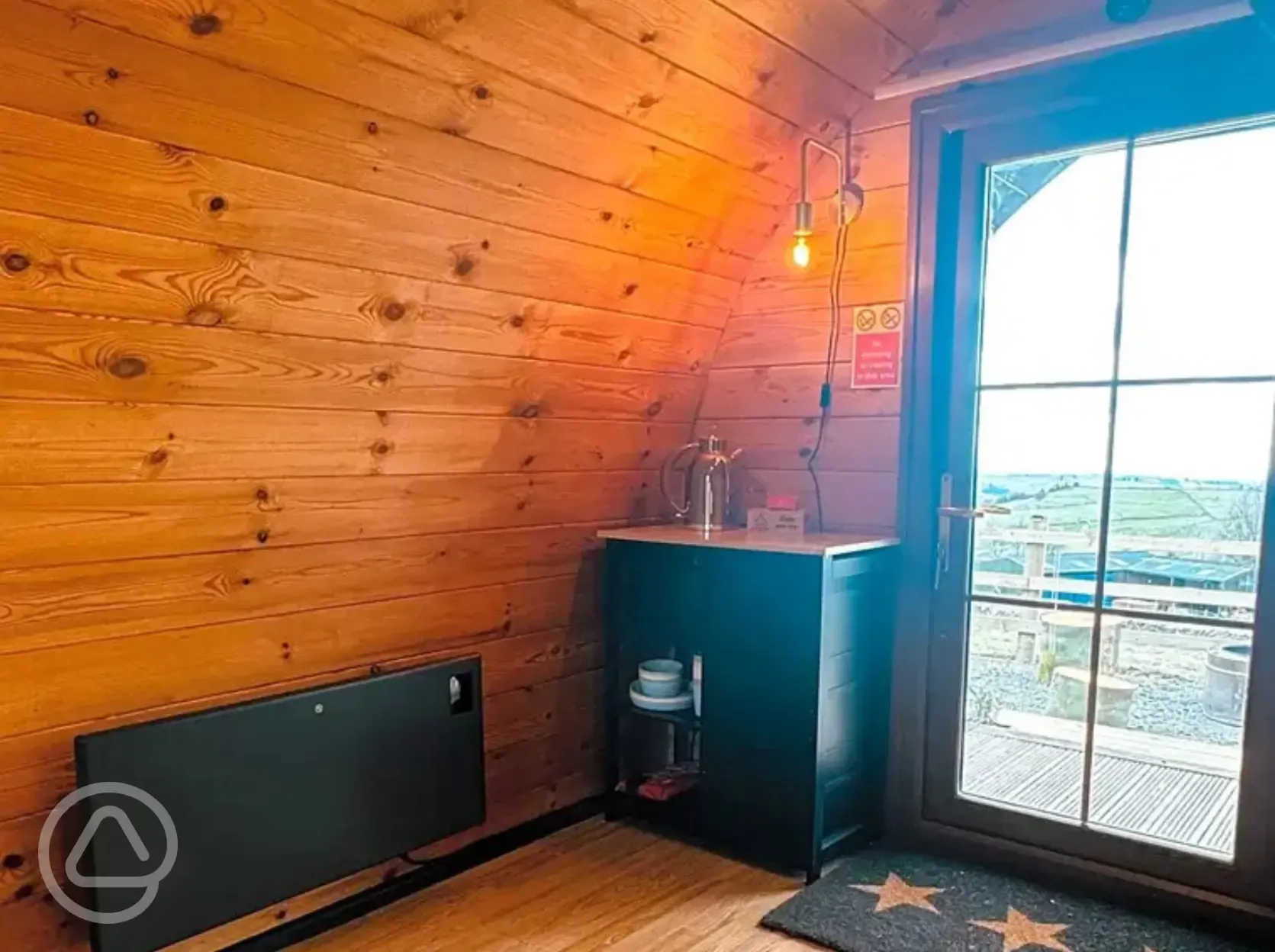 Camping pod interior