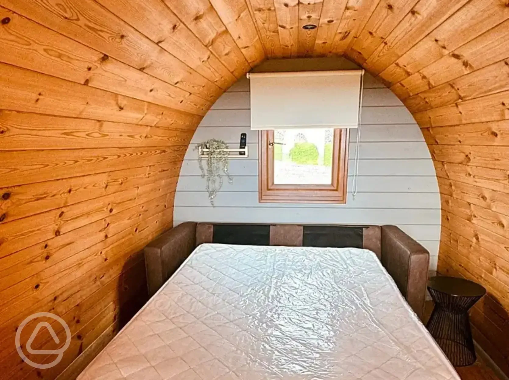 Camping pod double sofa bed