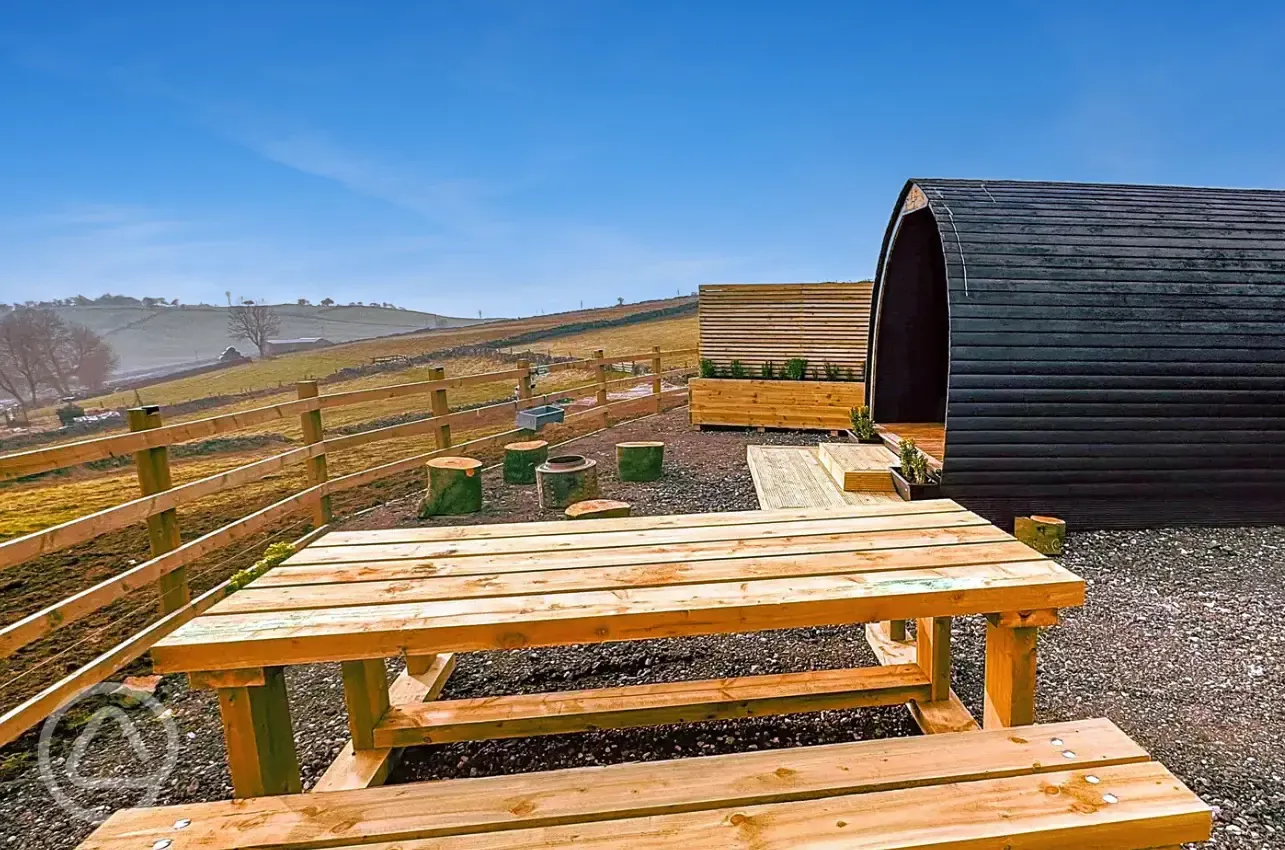 Camping pod outdoor seating 