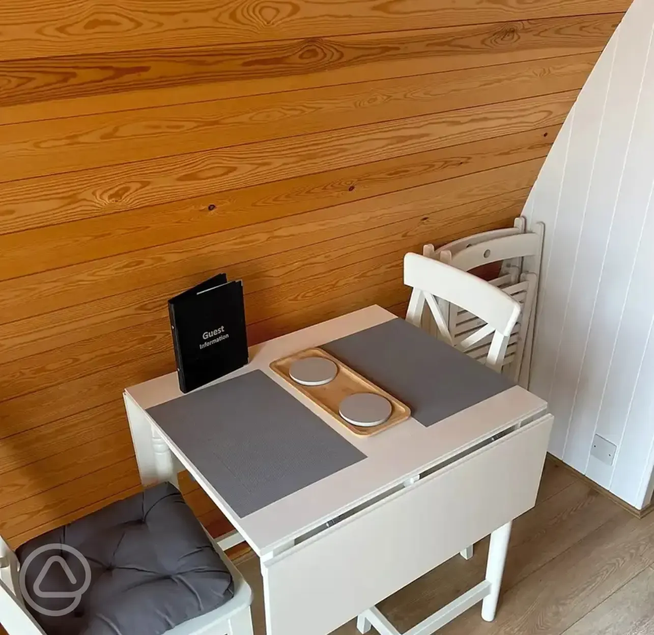 Glamping pod dining table