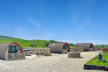 Overview of the three glamping pods at Gillcumber Glamping Pods