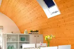 Glamping pod dining area
