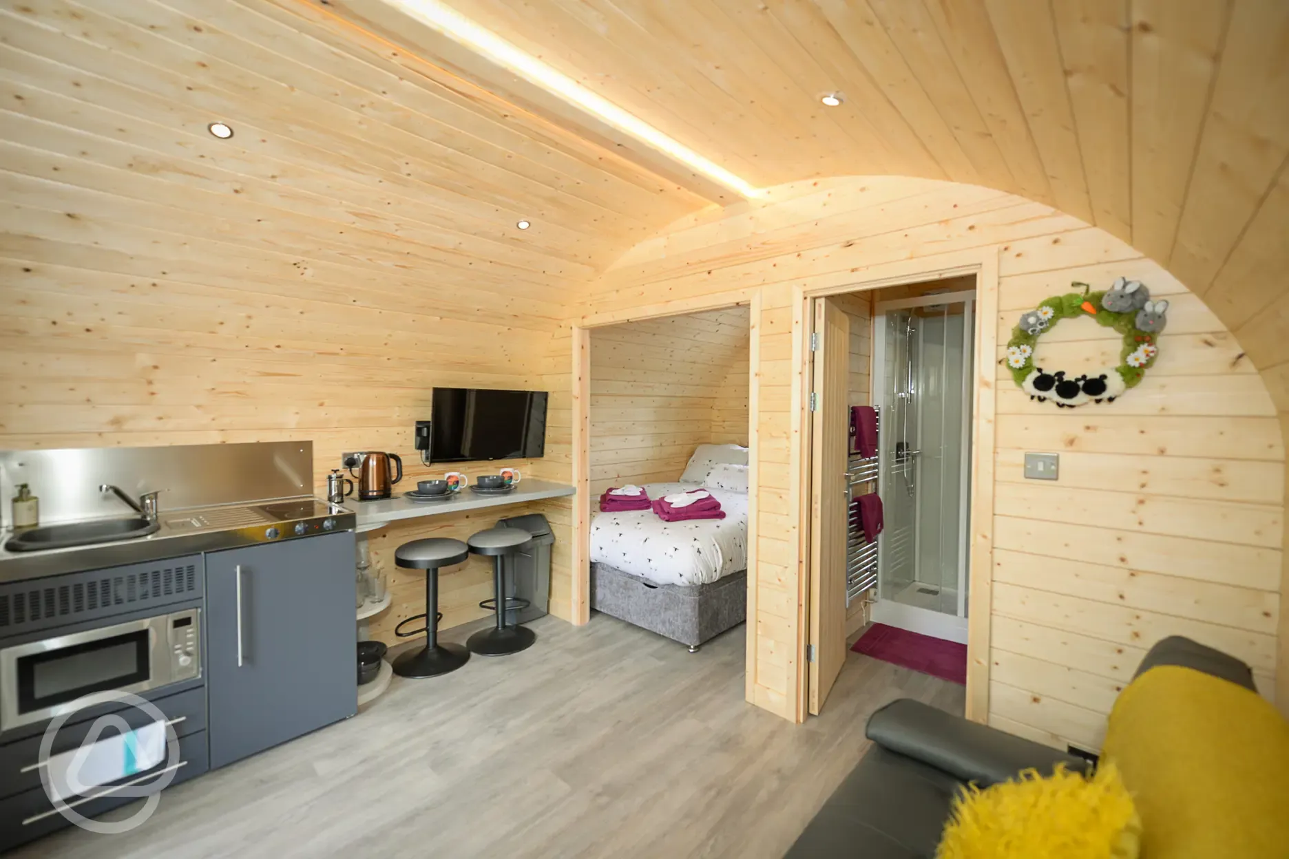 Glamping pod interior