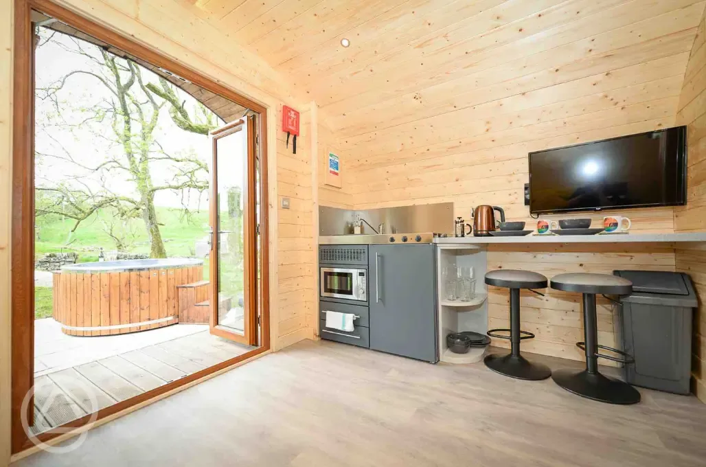Glamping pod interior