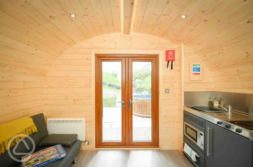 Glamping pod interior