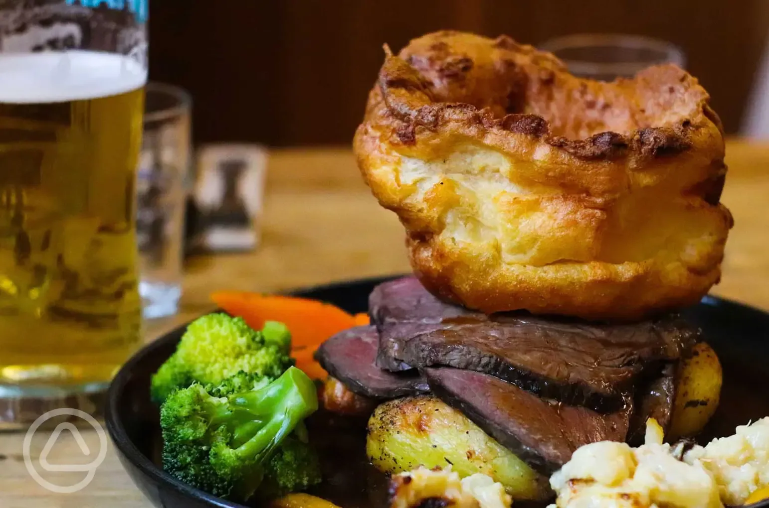 Food from The White Hart onsite pub