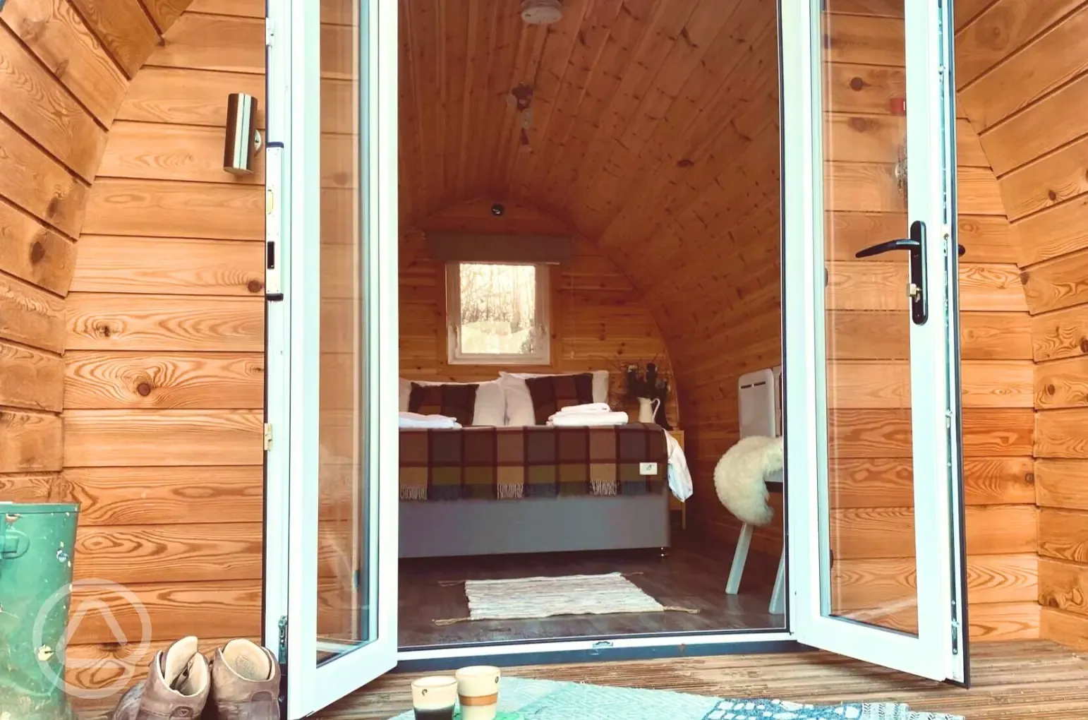 Camping pod interior