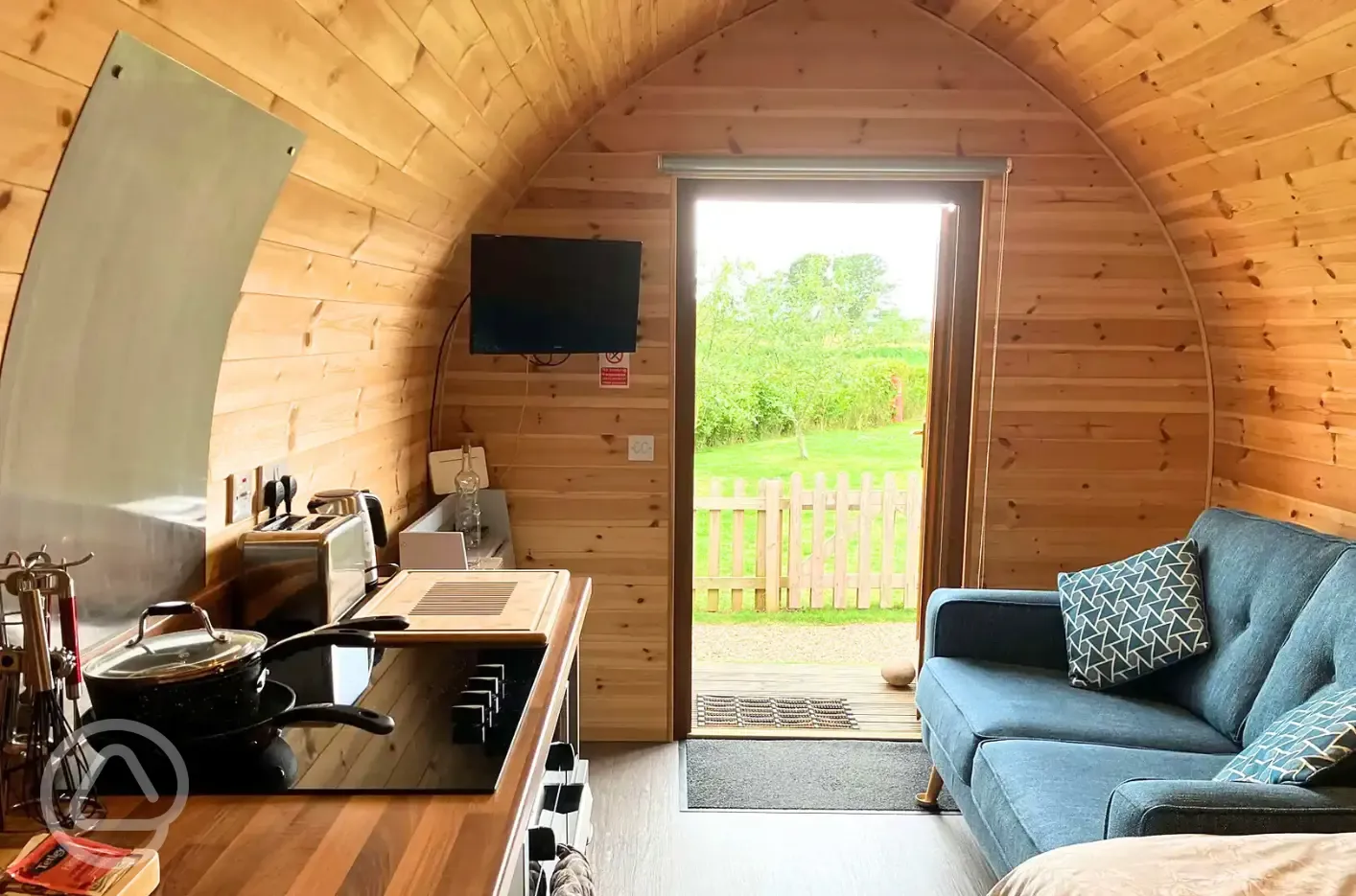 Windsong glamping pod kitchen/living area Windsong glamping pod kitchen/living area