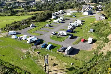 Aerial of Maes Carafanau Penbryn Caravan Site