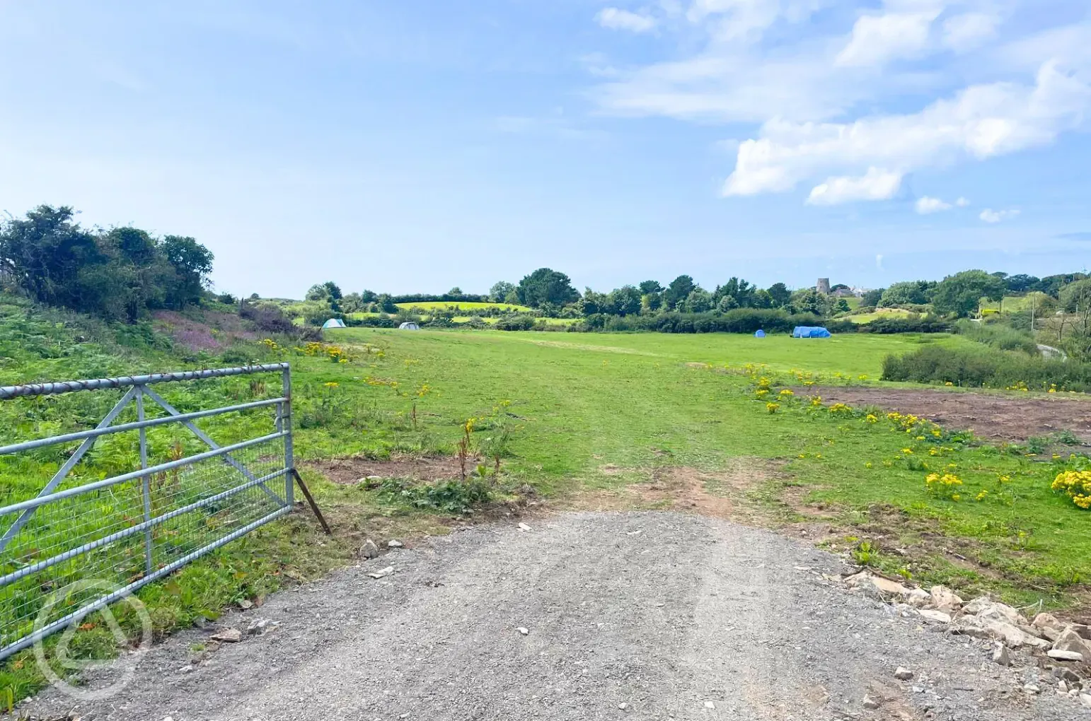 Entrance to grass pitches - optional electric