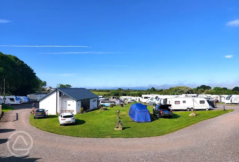 Maes Carafanau Penbryn Caravan Site with grass and hardstanding pitches