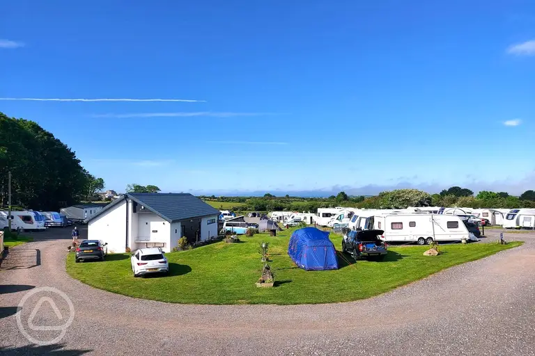 Maes Carafanau Penbryn Caravan Site with grass and hardstanding pitches