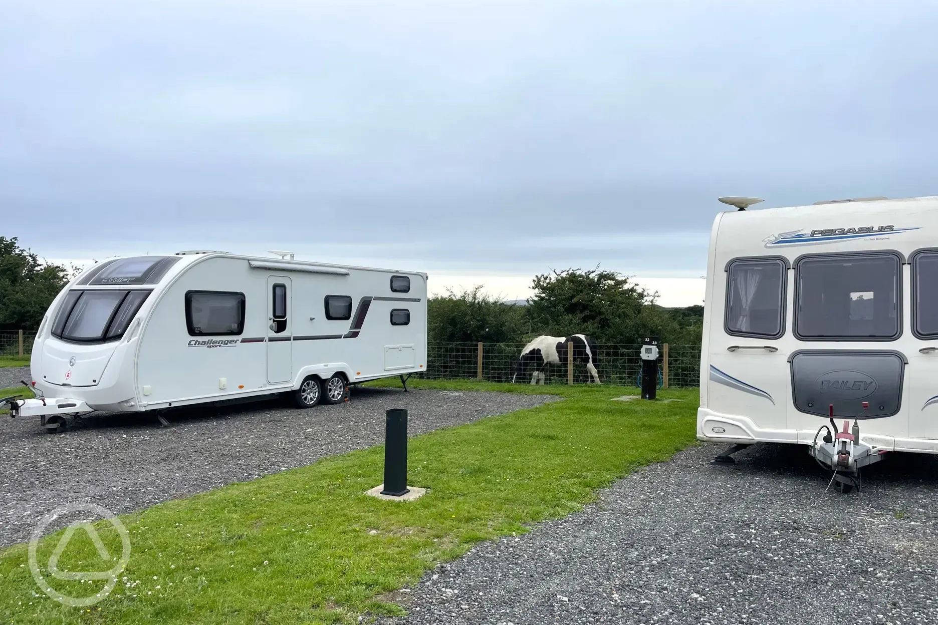 Premium fully serviced hardstanding pitches