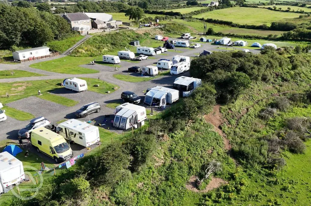 Aerial of hardstanding pitches 